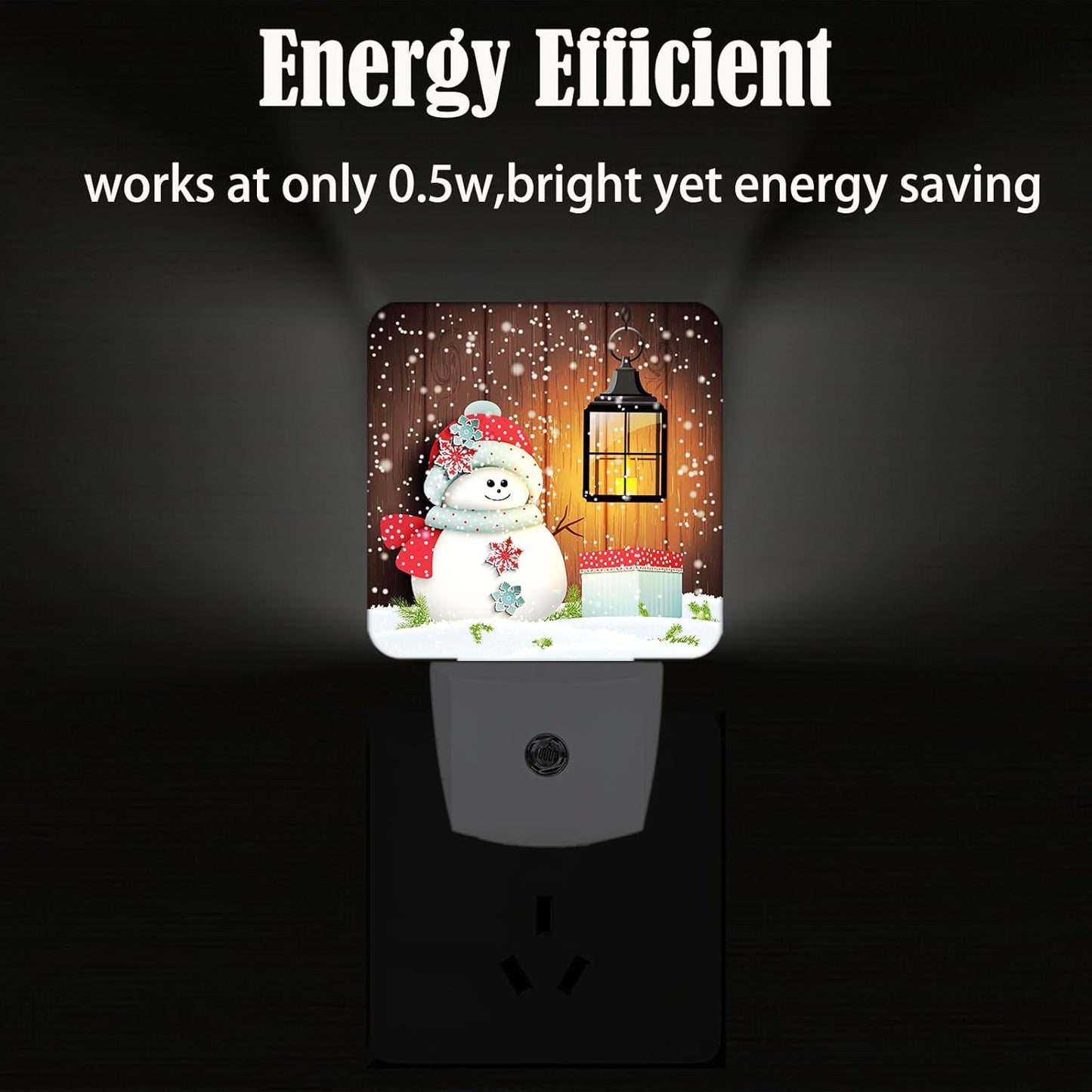 Cute Snowman Night Light,Plug-in Night Lights with Dusk to Dawn Sensor for Stairway,Hallway,Bedroom Sleep Friendly Ideal for Women/Girls/Boys Gift,0.5w