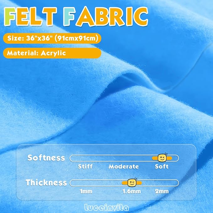 Blue 36" X 36" Felt Fabric Sheet