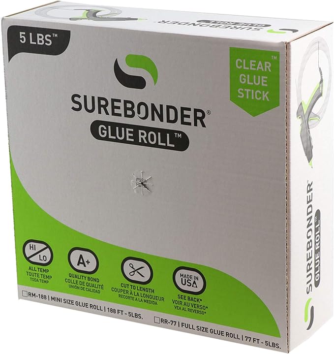 Surebonder Mini Size 188 ft All Purpose Long Mini Hot Glue Stick Roll