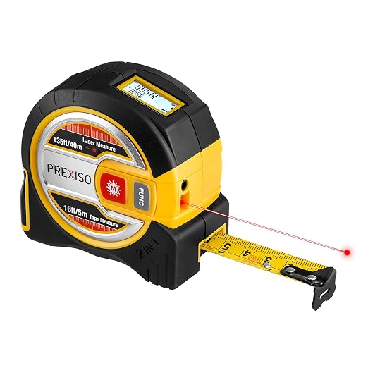 PREXISO 2-in-1 Laser Tape Measure