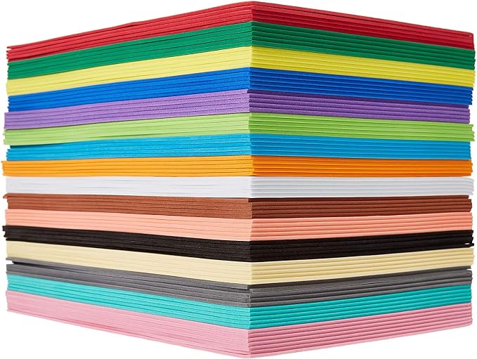 80 Pack EVA Foam Handicraft Sheets, 16 Colors, 6 x 9 Inches, 2mm Thick