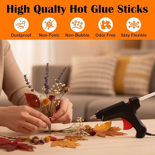 200 Pack Mini Hot Glue Sticks, 4 Inch and 8 mm Diameter High Viscosity