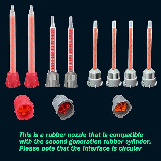 2 epoxy Resin Gun Barrels, 8 nozzles of 3 Different Specifications,
