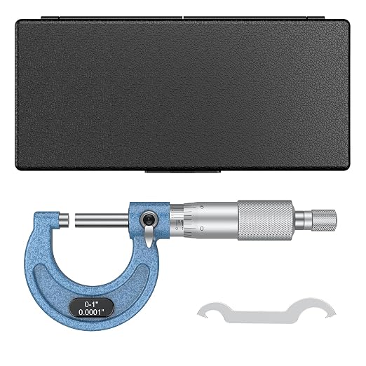 HDLNKAK Outside Micrometer, 0-1" Machinist Micrometer, 0.0001" Graduation