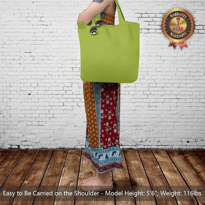TOPDesign 3-Pack Super Strong Large 12oz Cotton Canvas Tote Bags, Reusable