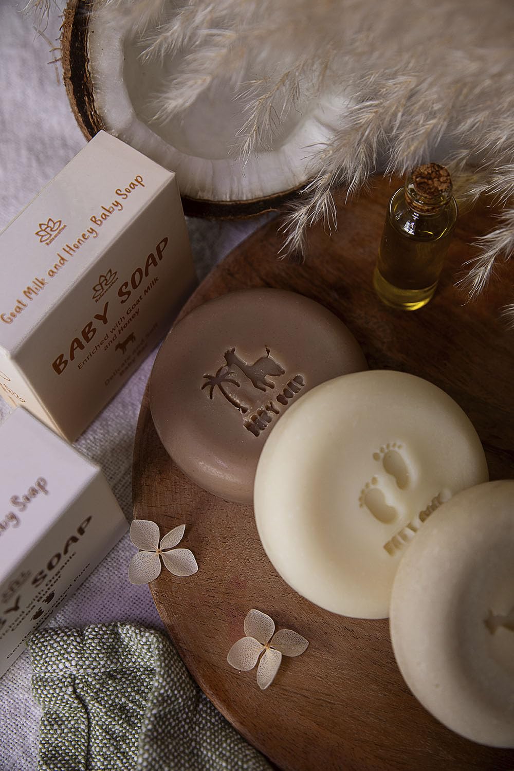 Relaxcation Organic Baby Soap Bars with Goat Milk and Honey - Naturally Cold Processed from Organic Ingredients - Handmade in USA Ideal fro Newborns, babys, Kids and Adults (Pack of 6)