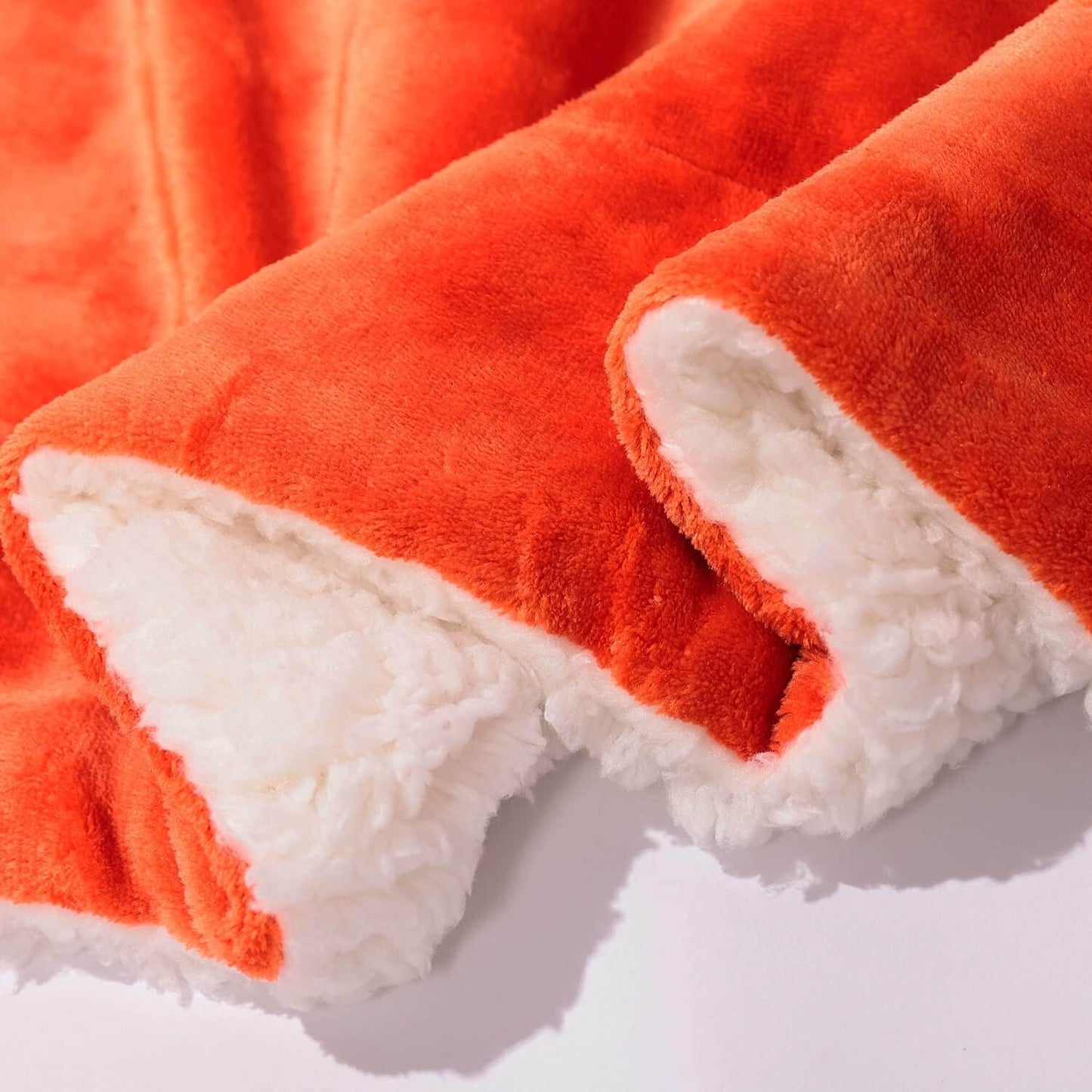 NANPIPER Sherpa Blanket Queen Fleece Bed Blankets Soft and Warm Fuzzy Microfiber,Orange 90"x90"