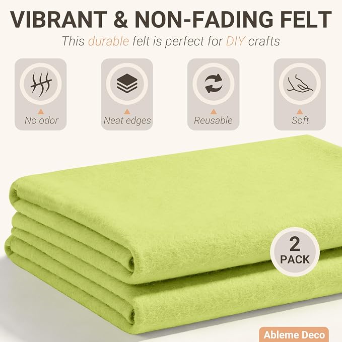 Olive Green Felt Fabric Sheets 18" x 18" 1.6mm Soft Craft Felt | Soft Precut