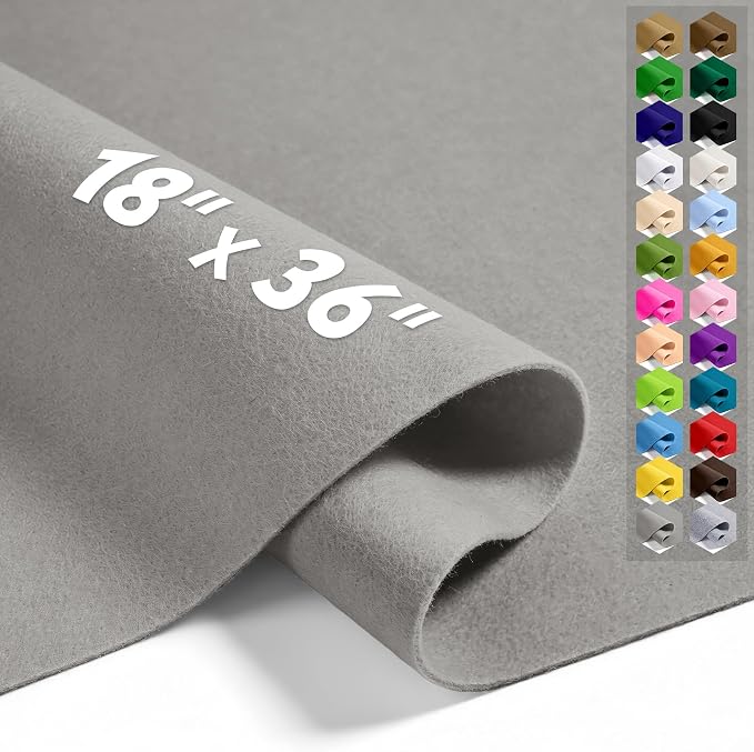 Light Grey 18" X 36" Felt Fabric Sheet