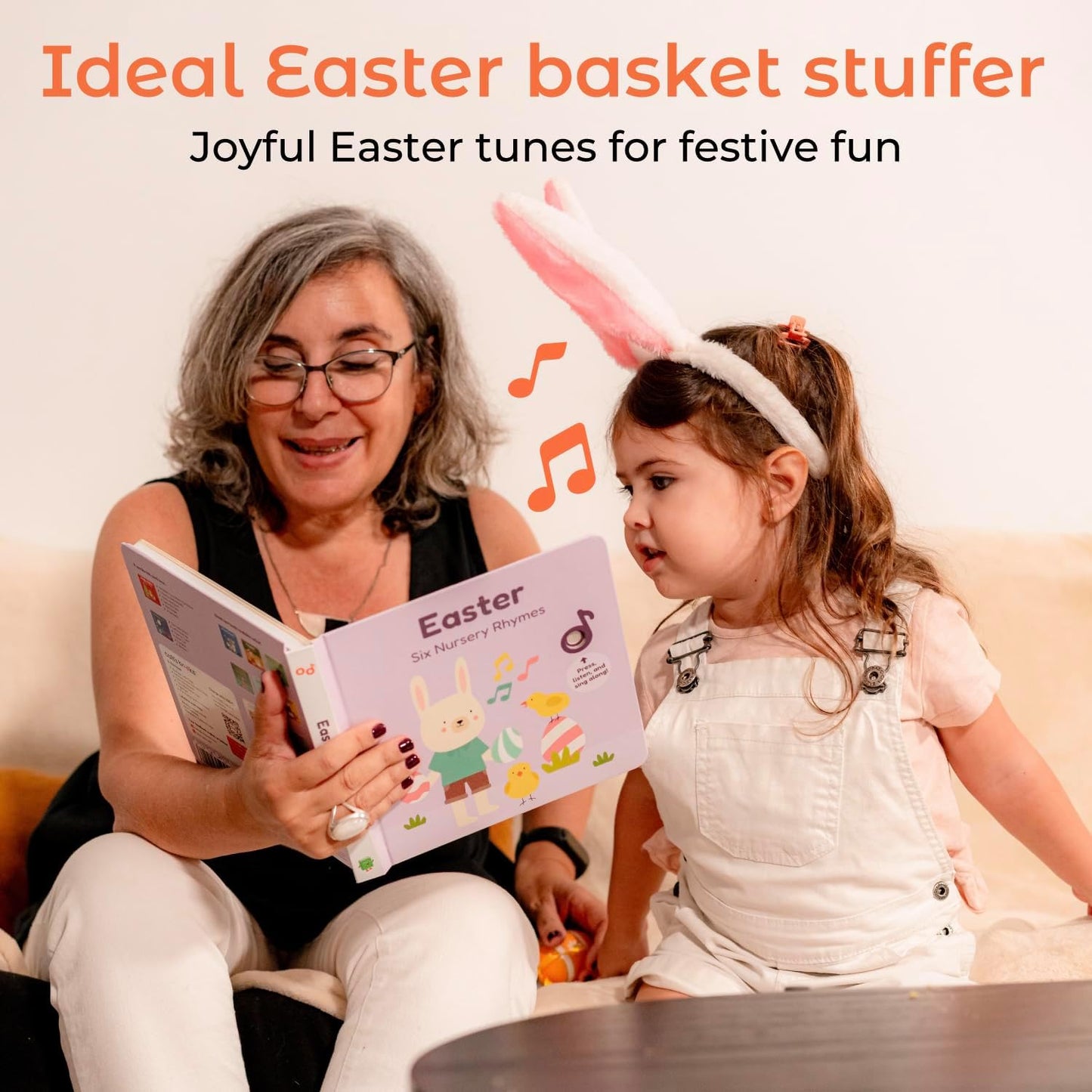 Cali's Books Easter Nursery Rhymes Musical Book - Easter Basket Stuffers for Toddlers, Baby Easter Basket Stuffers, Rechargeable Musical Books for Toddlers 1-3
