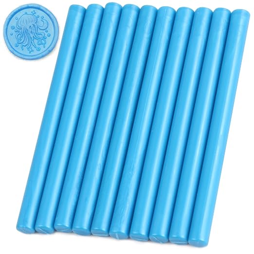 Bright Blue Sealing Wax Sticks, HOSEALING 10pcs Glue Gun Sealing Wax Sticks