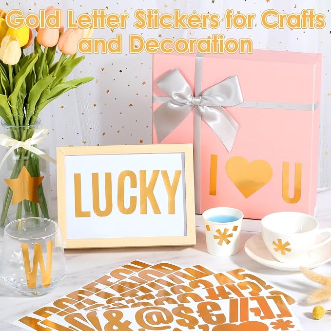 Gold Letter Stickers 2.5”, Bulletin Board, Scrapbooking, Classroom Décor