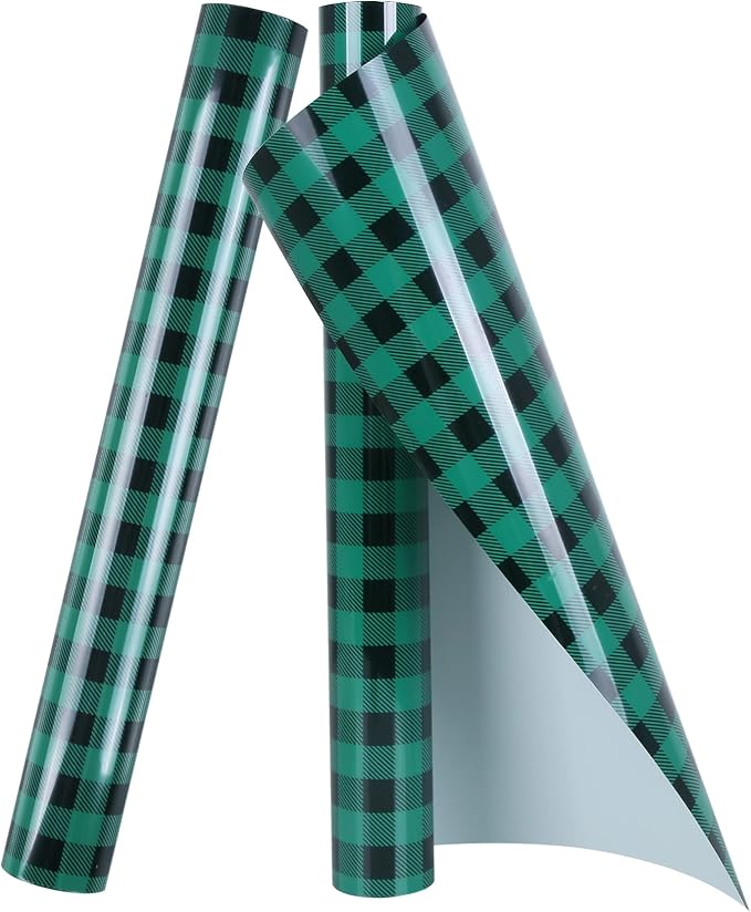 TORC Green Black Buffalo Plaid HTV Vinyl 12 inch x 10 ft, Check Heat Transfer