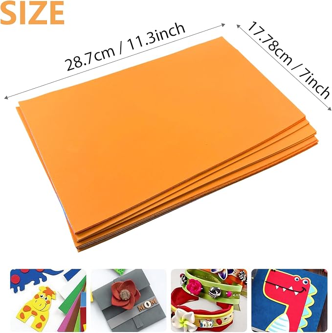 Adhesive Foam Sheets, 7x11.3 Inch Craft Eva Foam Sheets, 2mm Thick 10 Pcs