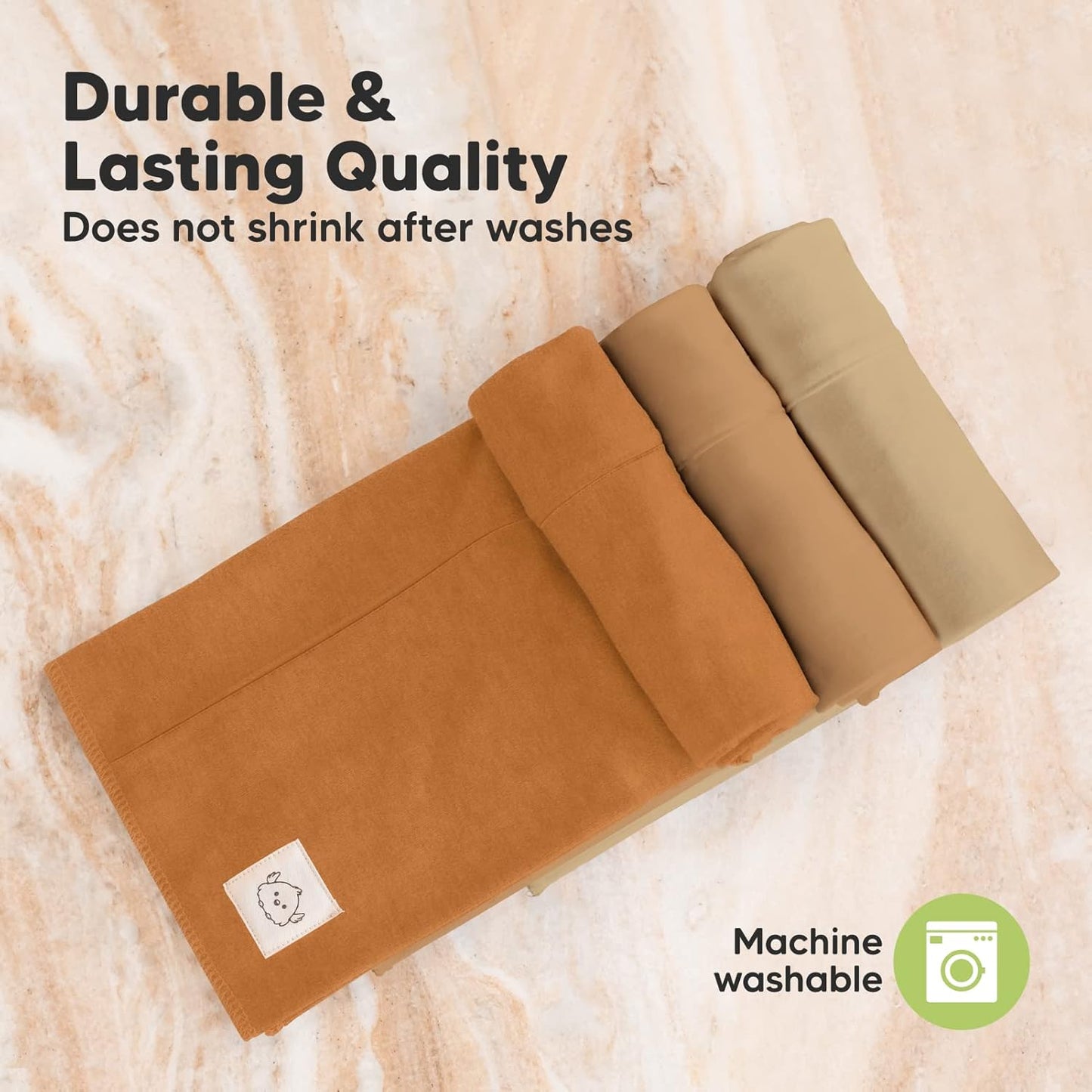 Organic Burp Cloths Baby Boy, Girl - 6-Pack Large Cotton Burping Cloths for Babies, Spit Up Rags, Super Absorbent, Ultra Soft Newborn Rag, Gender Neutral, Machine Washable, Durable(Terracotta)