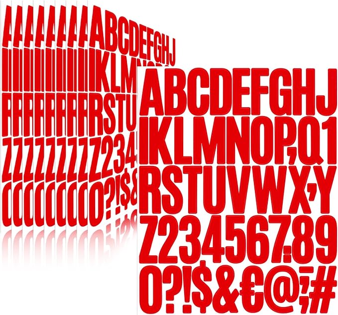 Letter Stickers, Mailbox Numbers, 2 Inch Waterproof Vinyl Alphabet | 2 Inch Red