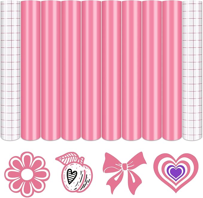 Tintnut Flamingo Pink Permanent Vinyl 8 Sheets 12''x10'' Adhesive Vinyl | Solid