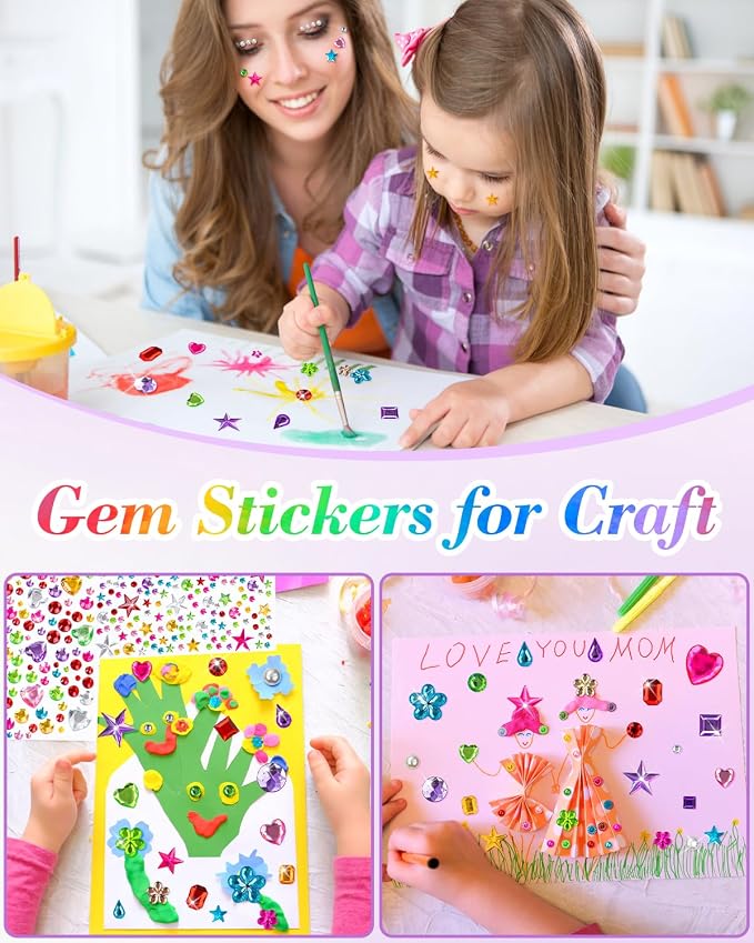 6124Pcs Gem Stickers-Self-Adhesive Face Jewelry Stickers, Acrylic Gems DIY