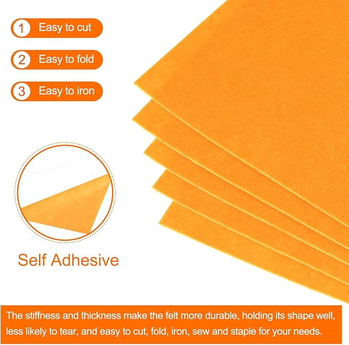 MECCANIXITY Adhesive Felt Sheets, Felt Fabric Crafts Back Adhesive Felt Sheets
