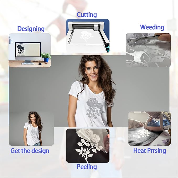 3D Puff Heat Transfer Vinyl 3 Sheets 12"x10"-Silver Color | Puffy Iron On Vinyl