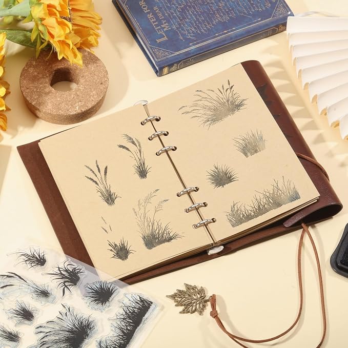 GLOBLELAND Grass Silhouette Clear Stamps