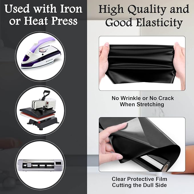 Flasoo Heat Transfer Vinyl Rolls, Compatible