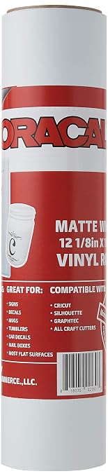 12.125" x 10ft Roll of Oracal 651 Matte White Craft Vinyl