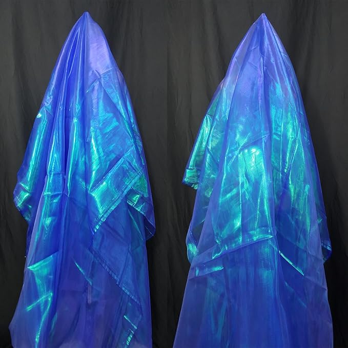 Royal Blue Iridescent Organza Fabric