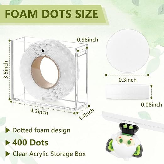 400 PCS 2mm Double Sided Foam Dots