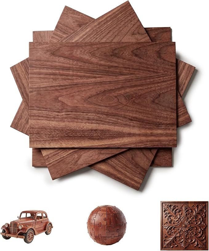 6 Pack 12x16x1/8 Inch 3mm Basswood Sheets Unfinished Wood Blanks