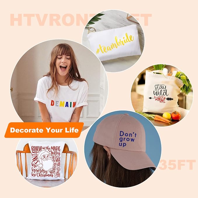 HTVRONT HTV Vinyl Rolls Heat Transfer Vinyl
