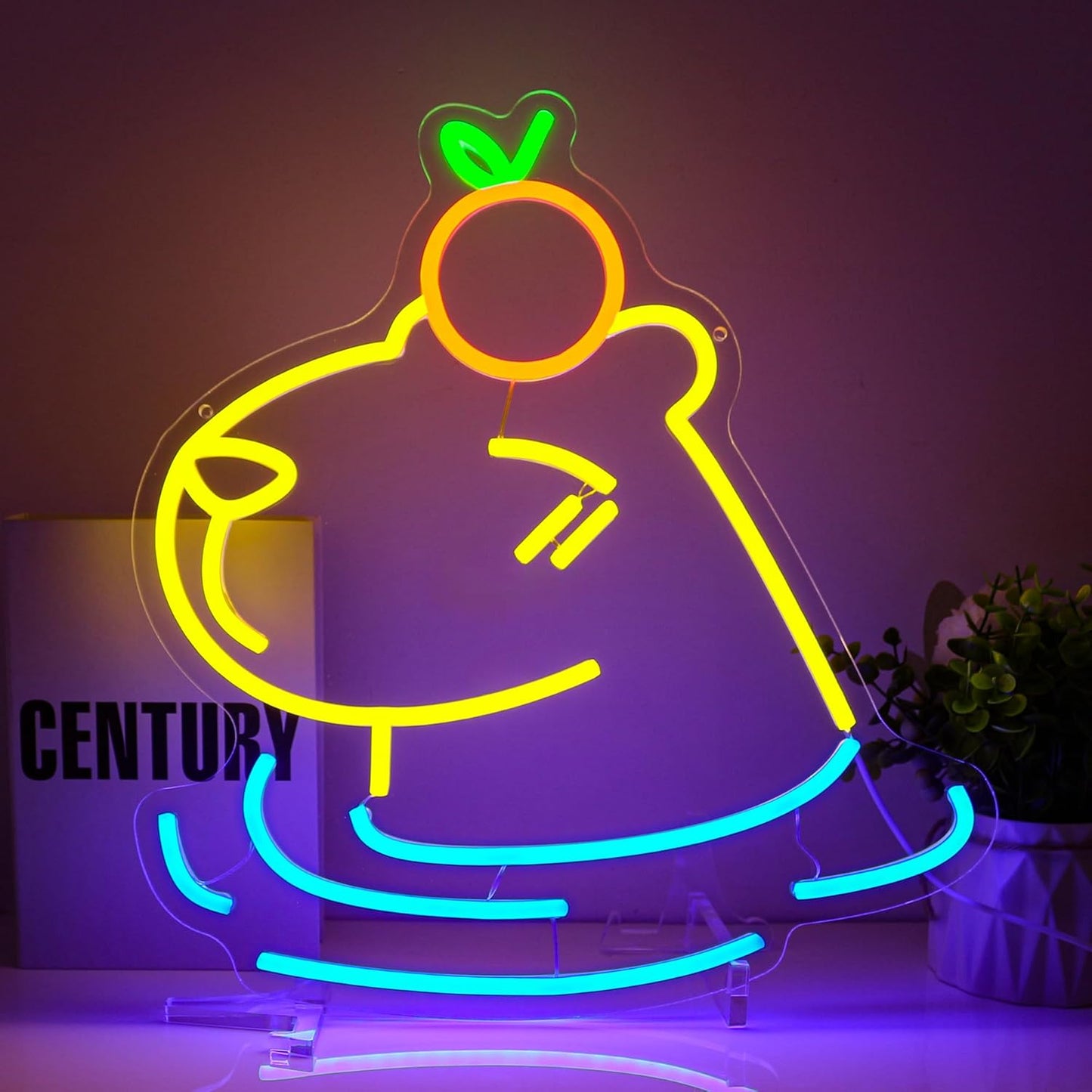 Capybara Neon Sign Led Neon Lights Neon Signs for Wall Decor Light Up Sign for Birthday Party Club Gift