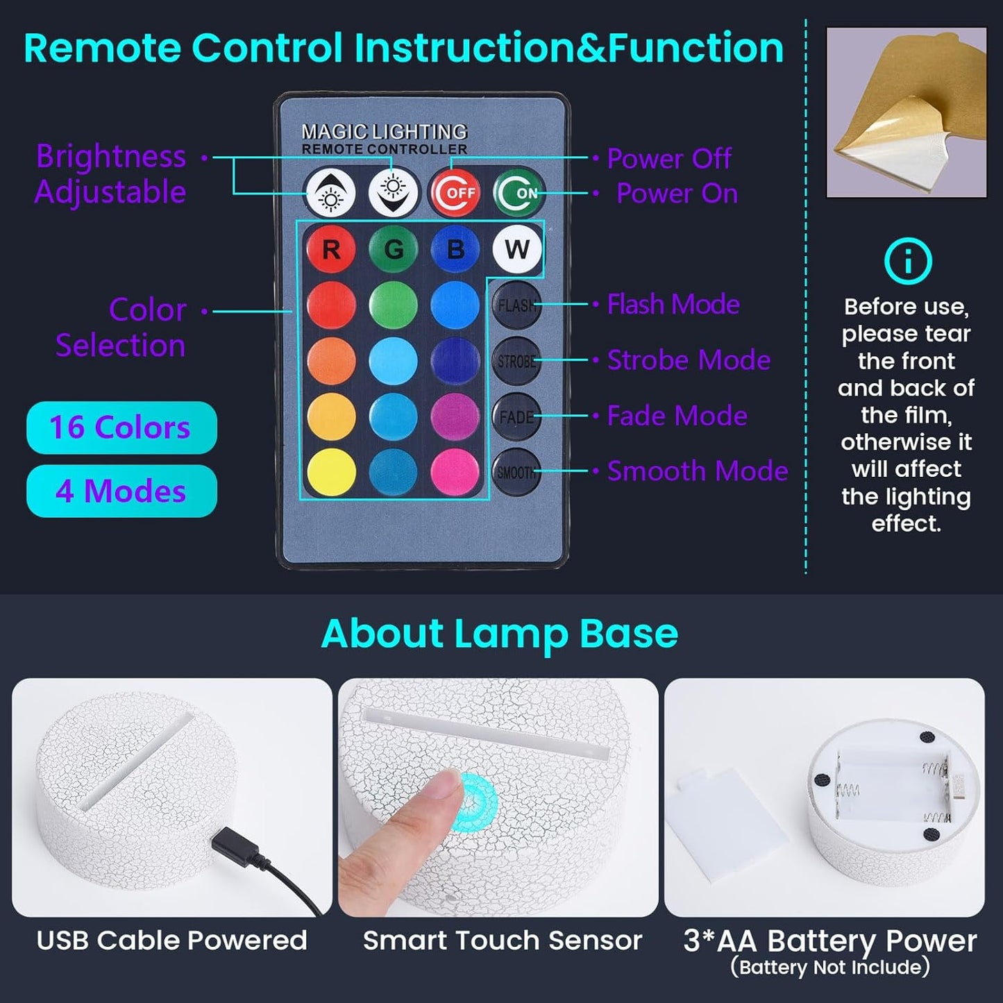 Baseball Man 3D Night Light for Kids for Teens Boys Girls Birthday Christmas Gift,with Smart Touch and Remote Control,Multiple Colors and Brightness Adjustment Room Decor Night Lamp