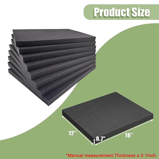 LAFENLIN 8 Pack Gun Case Foams-16 x 12 x 1 Inch, Cuttable Craft Foams Sheets