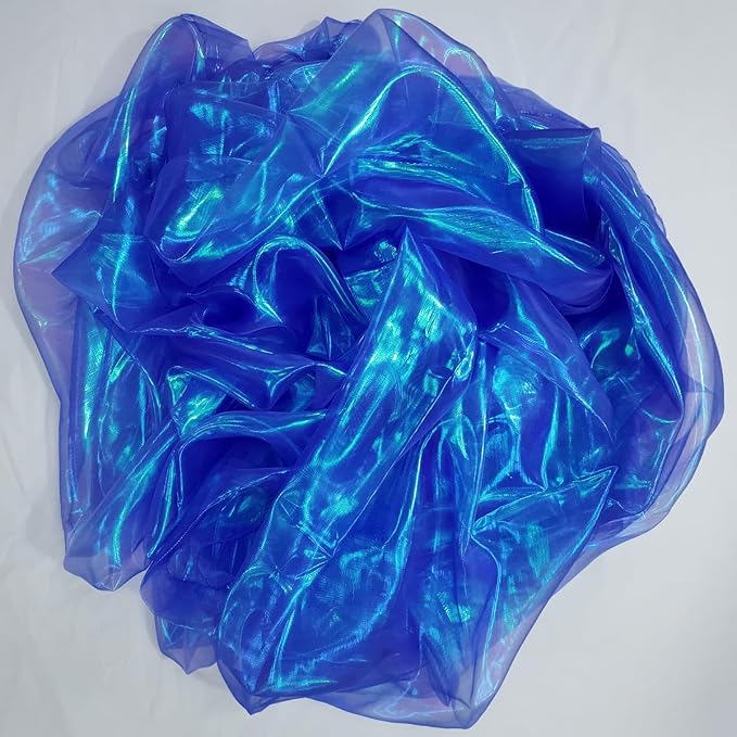 Royal Blue Iridescent Organza Fabric
