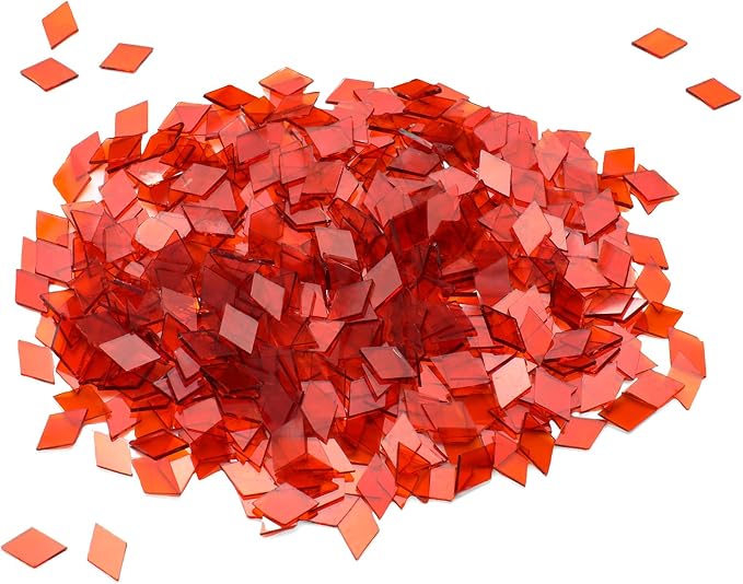 520pcs/100g Diamond Mosaic Tiles, High Transparency Stained Glass Mosaic Tiles
