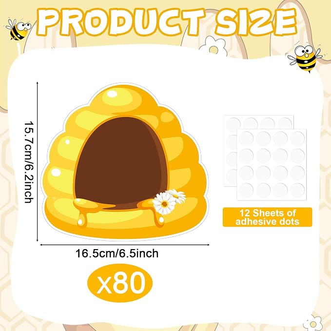 gisgfim 80Pcs Bee Hive Cutouts Summer Honey Bee Hive Decorations Bulletin Board