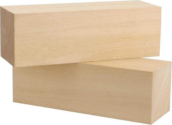 MUKCHAP 12pcs 6 x 2 x 2 Inch Basswood Carving Blocks, Unfinished Wood Block