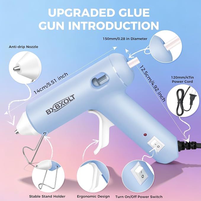 Mini Hot Glue Gun Set with 30 Glue Sticks, Fast Preheating Hot Melt