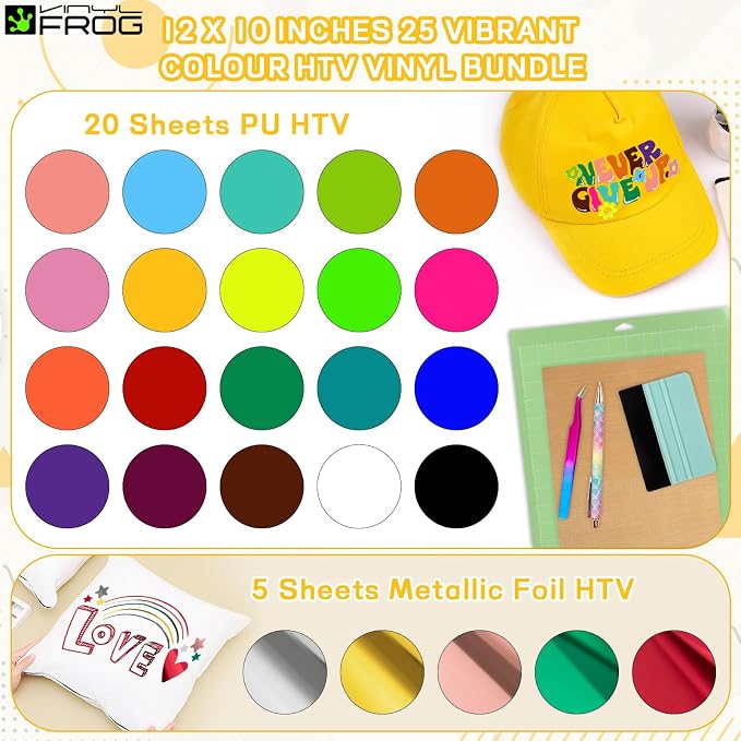 VINYL FROG 30PCS Heat Transfer Vinyl Bundle
