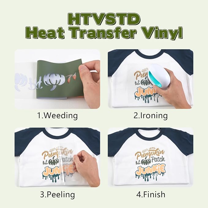 HTVSTD Army Green Boho HTV Heat Transfer Vinyl 8pcs 12×10in Iron on Vinyl |