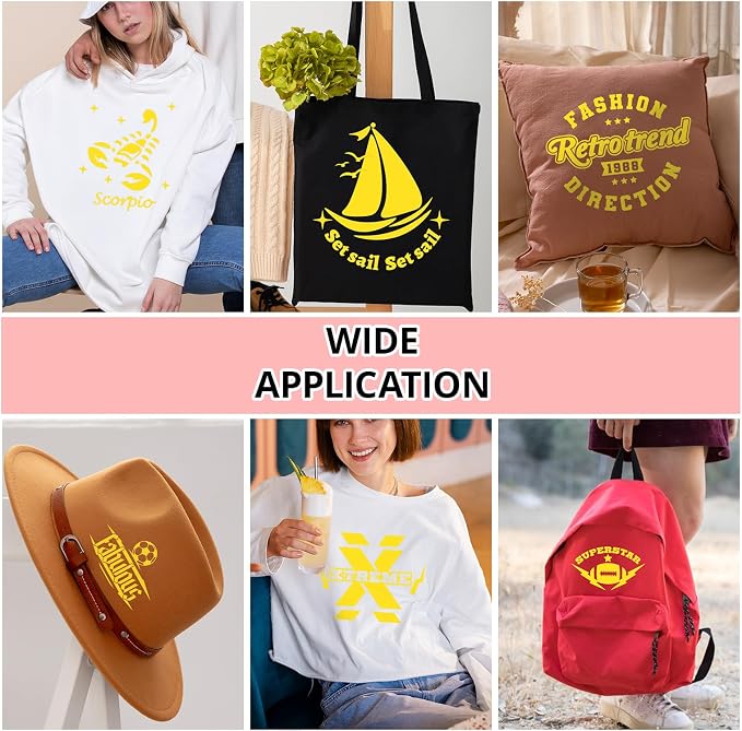 HTVRONT Yellow Heat Transfer Vinyl Roll, Iron on Vinyl