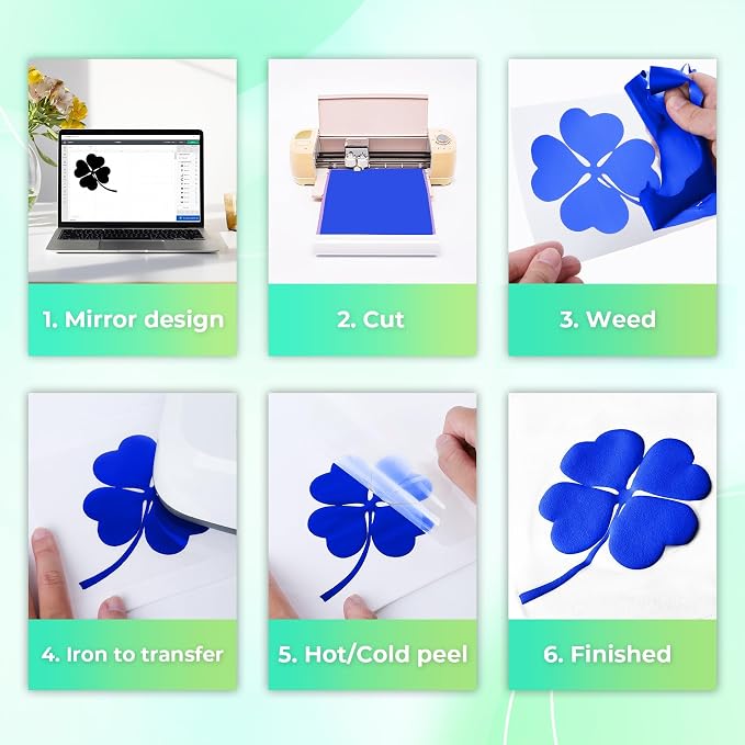 Aoder Blue Puff Vinyl Heat Transfer