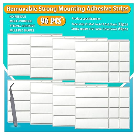 Birllaid Double Sided Tape for Walls, Picture Hanging Strips Removable Mounting