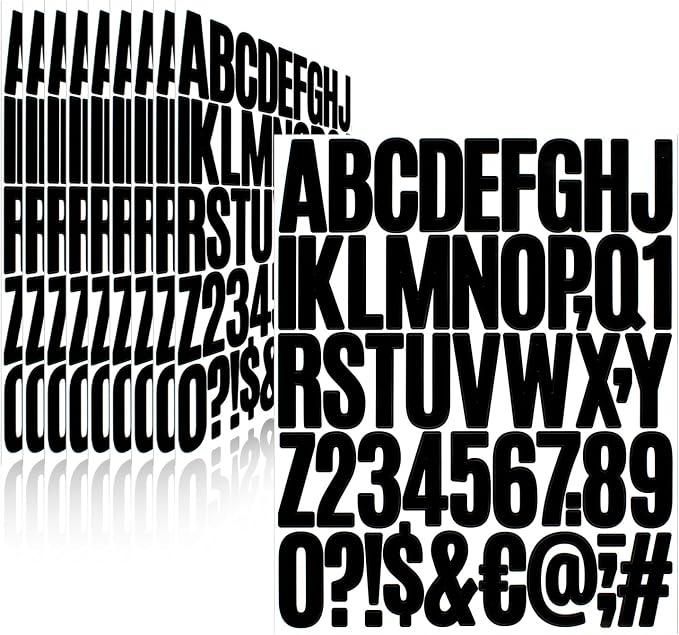 500 Pieces 10 Sheets Letter Stickers, Self Adhesive Vinyl Waterproof Mailbox