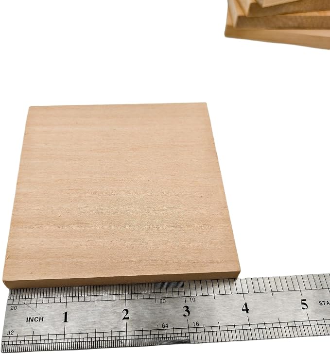 5PCS Unfinished Basswood Blocks