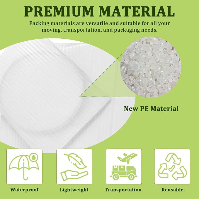 200PCS Cushion Foam Pouches, Moving Packaging Supplies