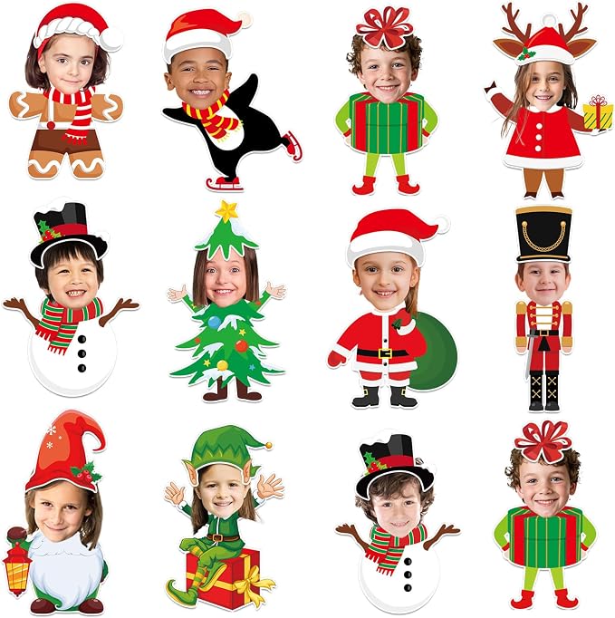60pcs Christmas Theme Cutouts Xmas Holiday Bulletin Board Decorations Xmas