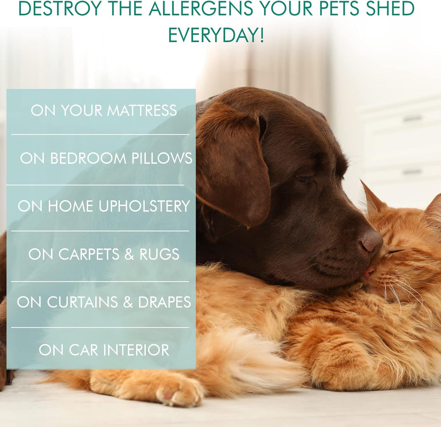 Easy Air Organic Allergy Relief Spray, Clear Liquid Formula for Instant Relief for Symptoms of Pet Allergies, Dust and Mite Allergy - 16 Fl Oz
