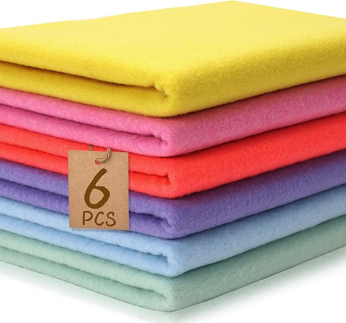 XSEINO 6 Rolls 12"x35" Large Felt Sheets, 1.4mm Thick Nonwoven Fabric